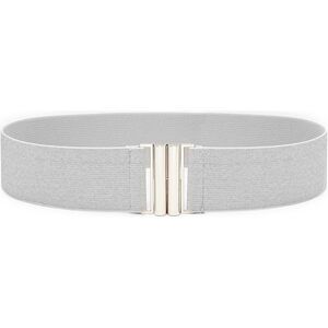 Women Wide Elastic Waist Belt Cinch Stretch Waistband For Dresses Silver 80cm😇
